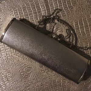 Silver formal clutch